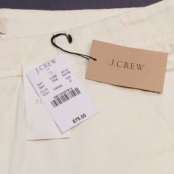 J. CREW   NWT  CREAM COLOR SUNWASHED SLIM CHINO - Picture 2 of 8
